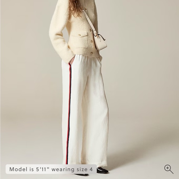 J Crew Stratus Side Stripe Pant in Textured Satin NWT - Picture 1 of 4